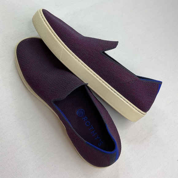 Rothys The Sneaker Eggplant Purple Knit‎ Slip On Shoes Men Sz 9 Women Sz 10.5 main image 6